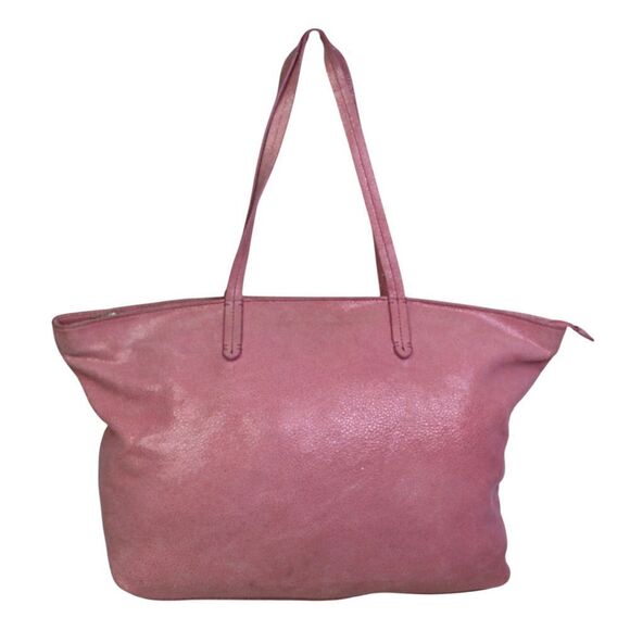 LRG Brooks Brothers SHIMMERING PINK REAL LEATHER SHOULDER BAG HANDBAG TOTE PURSE - Picture 1 of 14